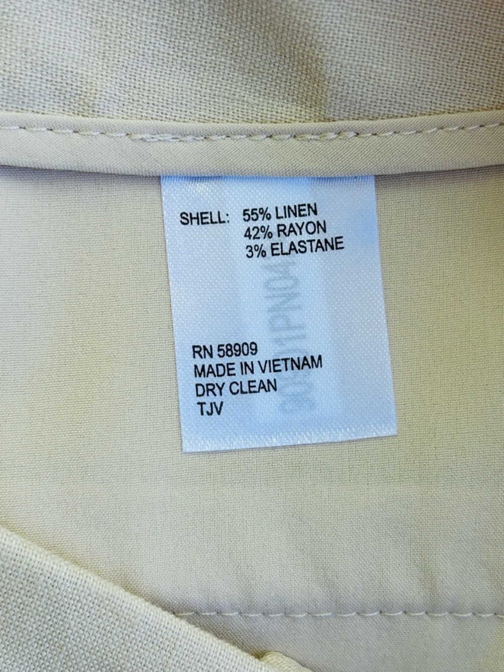 ANTONIO MELANI Kendall Beige Linen Blend Flare Leg Slacks Pants Sz 12 Large NWT - Picture 11 of 12